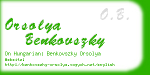 orsolya benkovszky business card